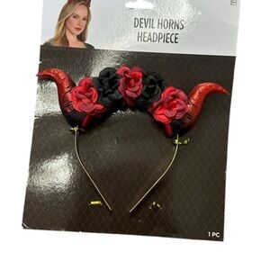 Red and Black Rose Hair Accessory